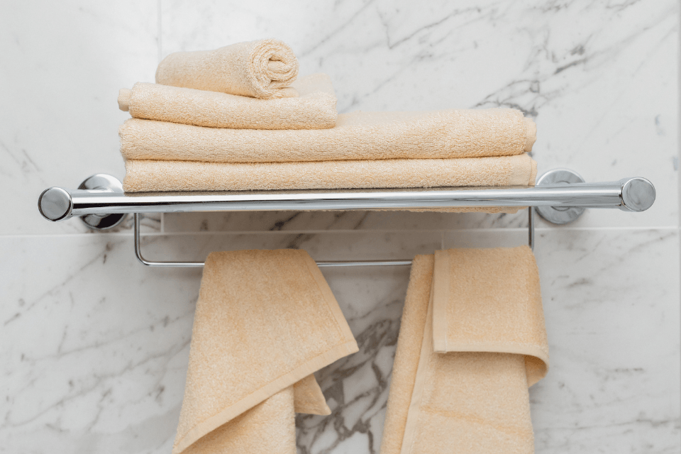 Double Ayurvedic Hand Towels - Rust Cream - GIBIE